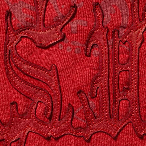 Supreme Leather Appliqué Zip Up Hooded Sweatshirt - Picture 3 of 4